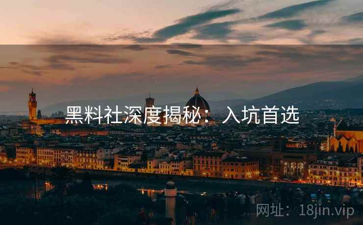 黑料社深度揭秘：入坑首选